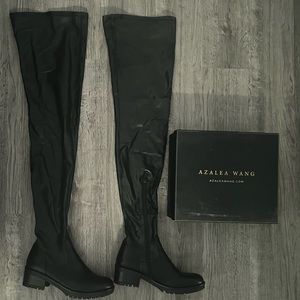 Azalea Wang Women’s over the knee thigh high stretch boots